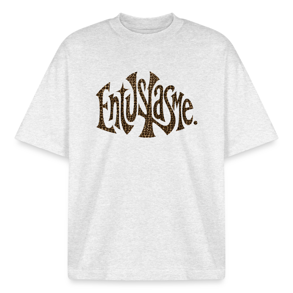 Entusiasme. Front Print T-Shirt – Boxy Heavyweight Unisex Organic - cool heather grey